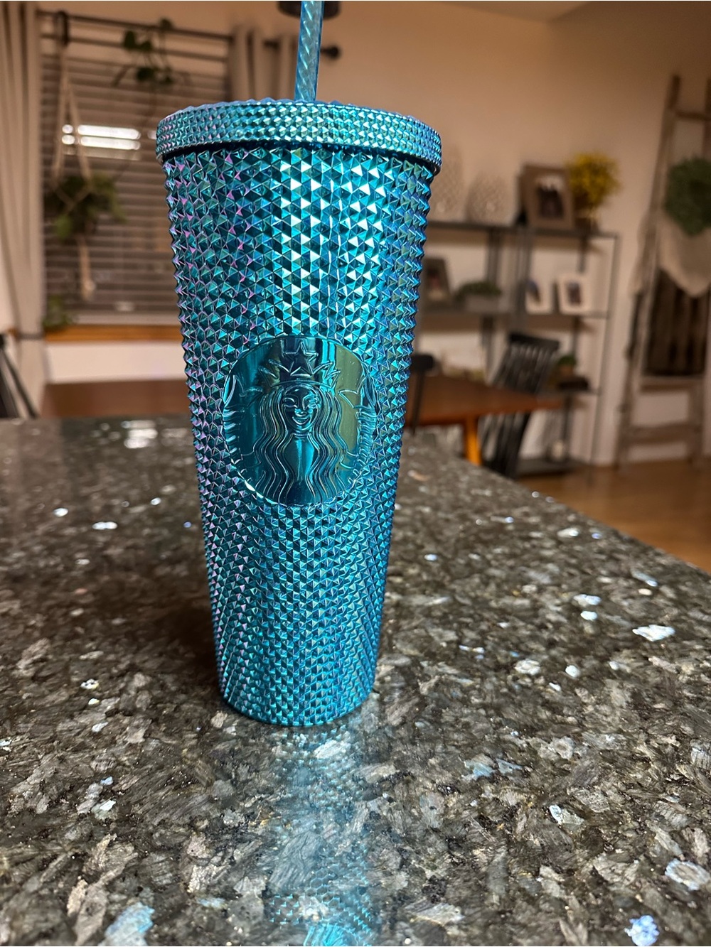 Metallic blue studded venti Starbucks tumbler